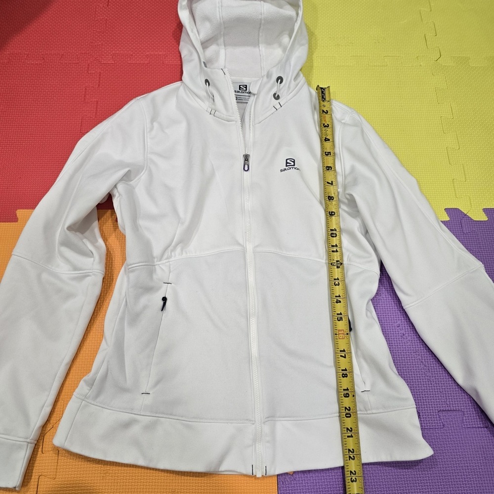 Salomon Women's Full-Zip Technical Hoodie Fleece Jacket - White - Size Medium -